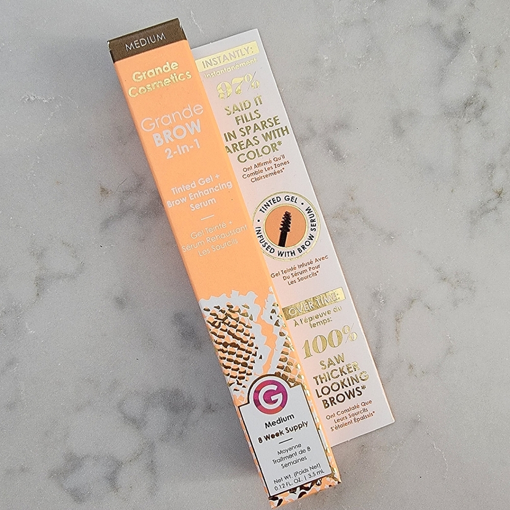 GrandeBrow 2-in-1 Tinted Gel + Brow Enhancing Serum (Medium)